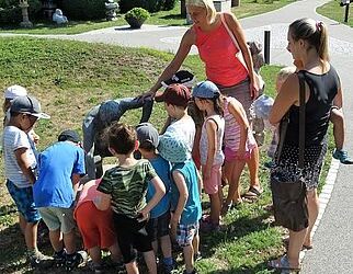 Kindgerechte Führung durch sonnendurchfluteten Garten